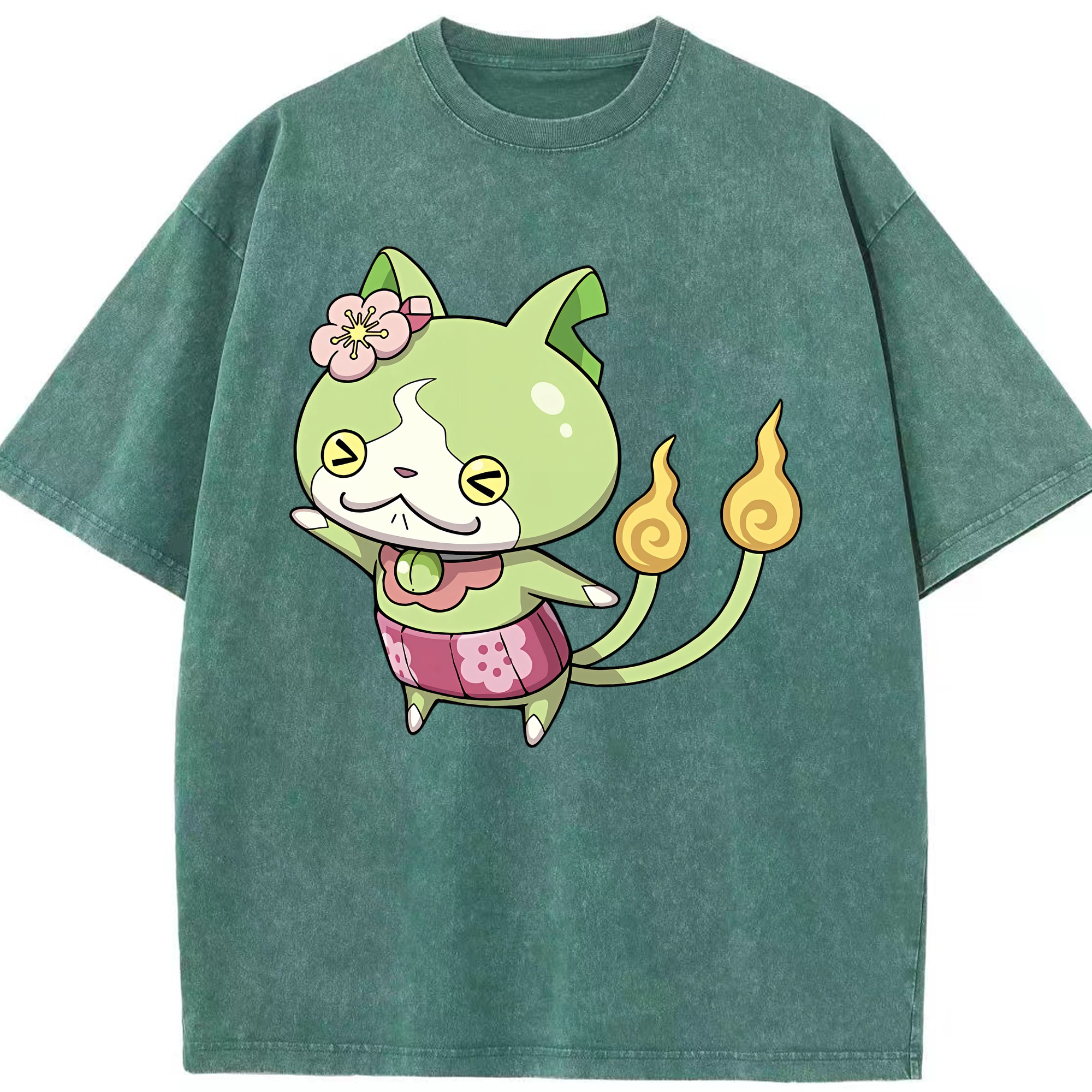 （画像用） 妖怪ウォッチ Yo-kai Watch 綿100% ヴィンテージ風 半袖Tシャツ（フロントプリント）